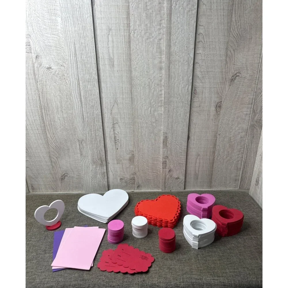 Valentines Day Lot Foam Project Craft Kit Heart Shapes Photo Frames Classroom